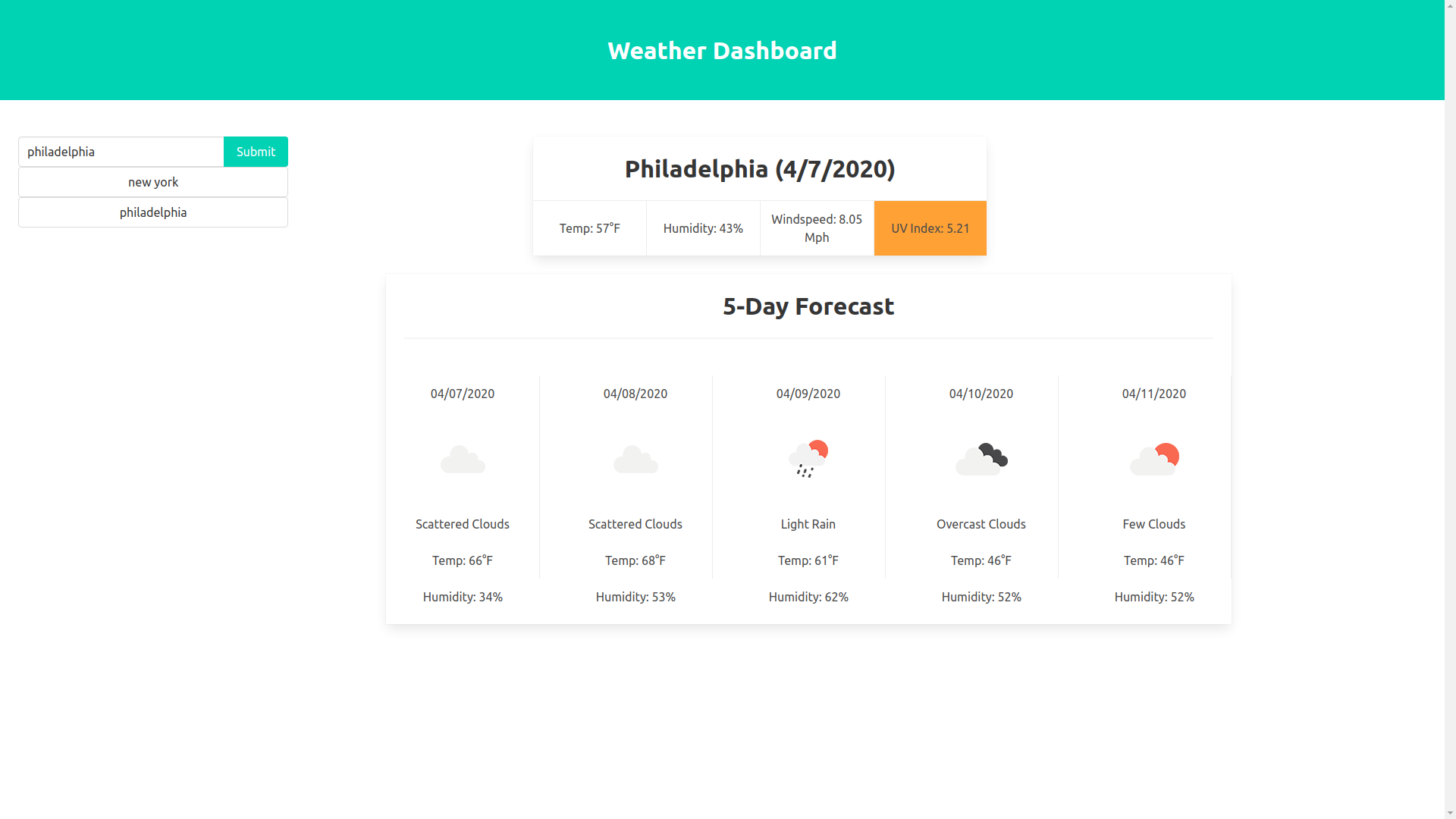 weather forecast application